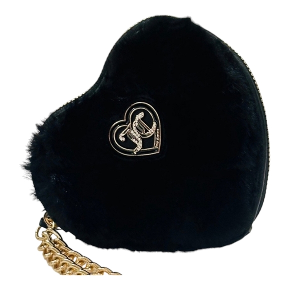 🖤🔹️Juicy couture🔹️ get cozy fluffy heart zip around wallet 👛  ✨️🖤 - Picture 1 of 5